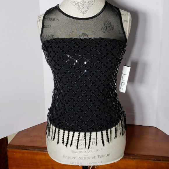 Joseph Ribkoff Tops - Joseph Ribkoff Sequin Mesh Top Size 6 NEW